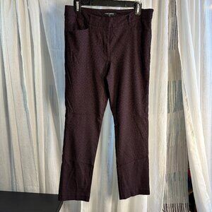 MARIO SERRANI, Italy Womens Pants Size 10 Purple/Black Floral Print Ankle Length